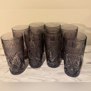 Vintage Cristal D’Arques Purple Tumbler Glasses - Set of 8